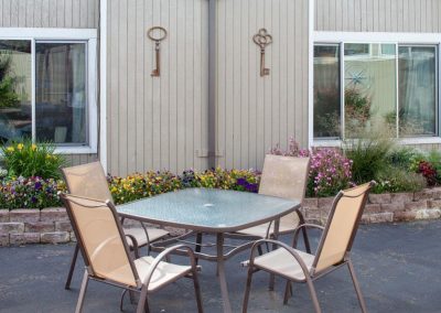 Patio table and chairs outside